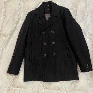 Calvin Klein Men’s Navy Wool Peacoat New Unworn Size Small Classic Coat
